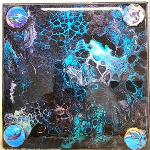 Hand Crafted Food Safe Resin Trivit w/Metallic Shimmer